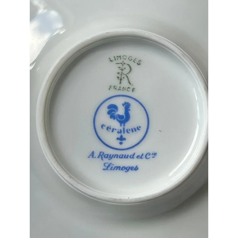 A. Raynaud Et Cie Limoges France Porcelain Cup & Saucer Set With Floral Motif Go